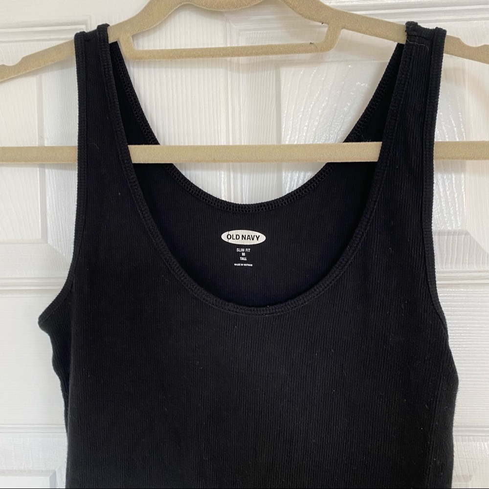 GUC Black, Long Fitted and Ribbed Tank (M, Tall)